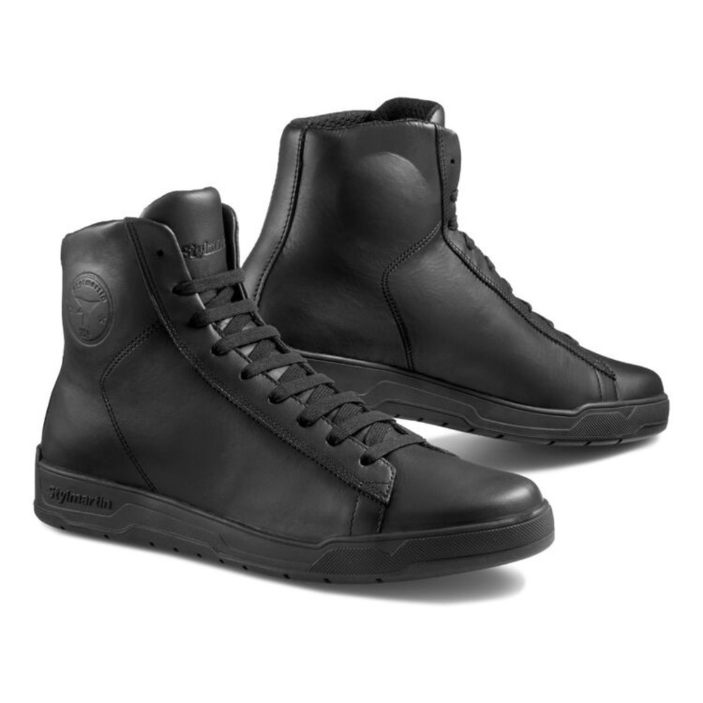 Sleek Black Leather Women's Combat Boots
